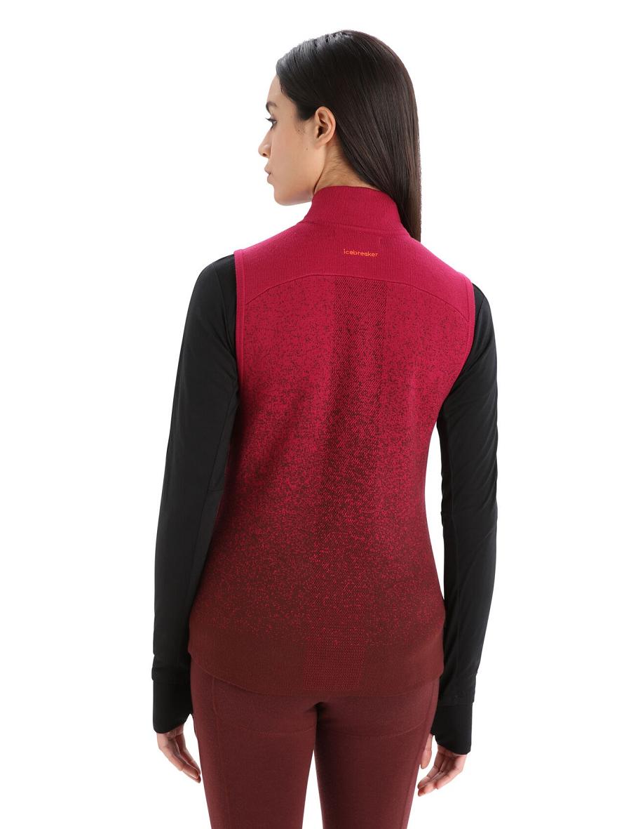 Vestes Icebreaker ZoneKnit™ Merino Insulated Vest Into the Deep Femme Rose | FR 1657VRWD